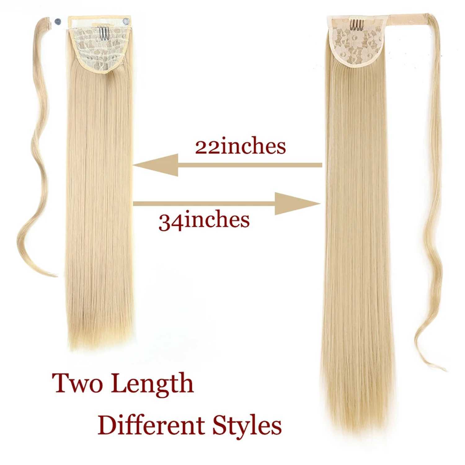 MERISIHAIR Synthetic 22 34 inches Long Straight Ponytail Extensions Heat Resisting Ponytail Brown Blonde Hair WomenXJ241221
