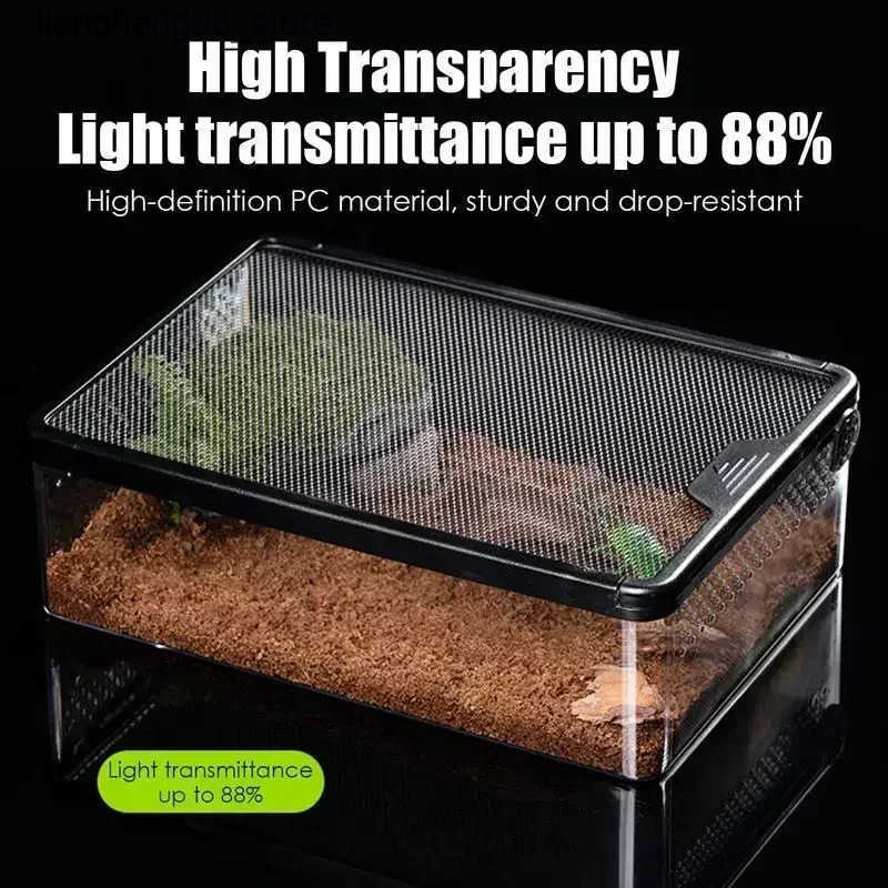 Other Pet Supplies Reptile feeding box transparent amphibian breeding box ventilated hatching container reptile Terrarium tank L240910
