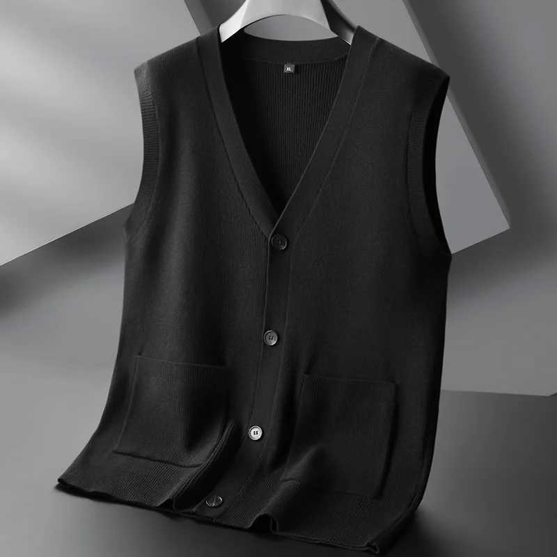 New Arrival Fashion Suepr Large Autumn Mens V-Neck Knitted Cardigan Vest Fashion Sweater Plus Size XL 2XL 3XL 4XL 5XL 6XL 7XLXJ241221
