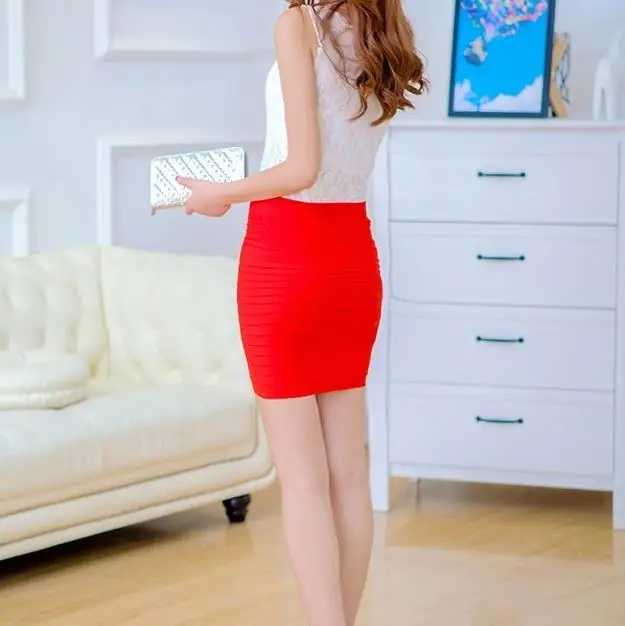 Fashion Bodycon Skirts 2024 Womens Summer Autumn Bottom Elastic Short Skirts For Office Lady Solid Color Draped Slim Mini SkirtXJ241221