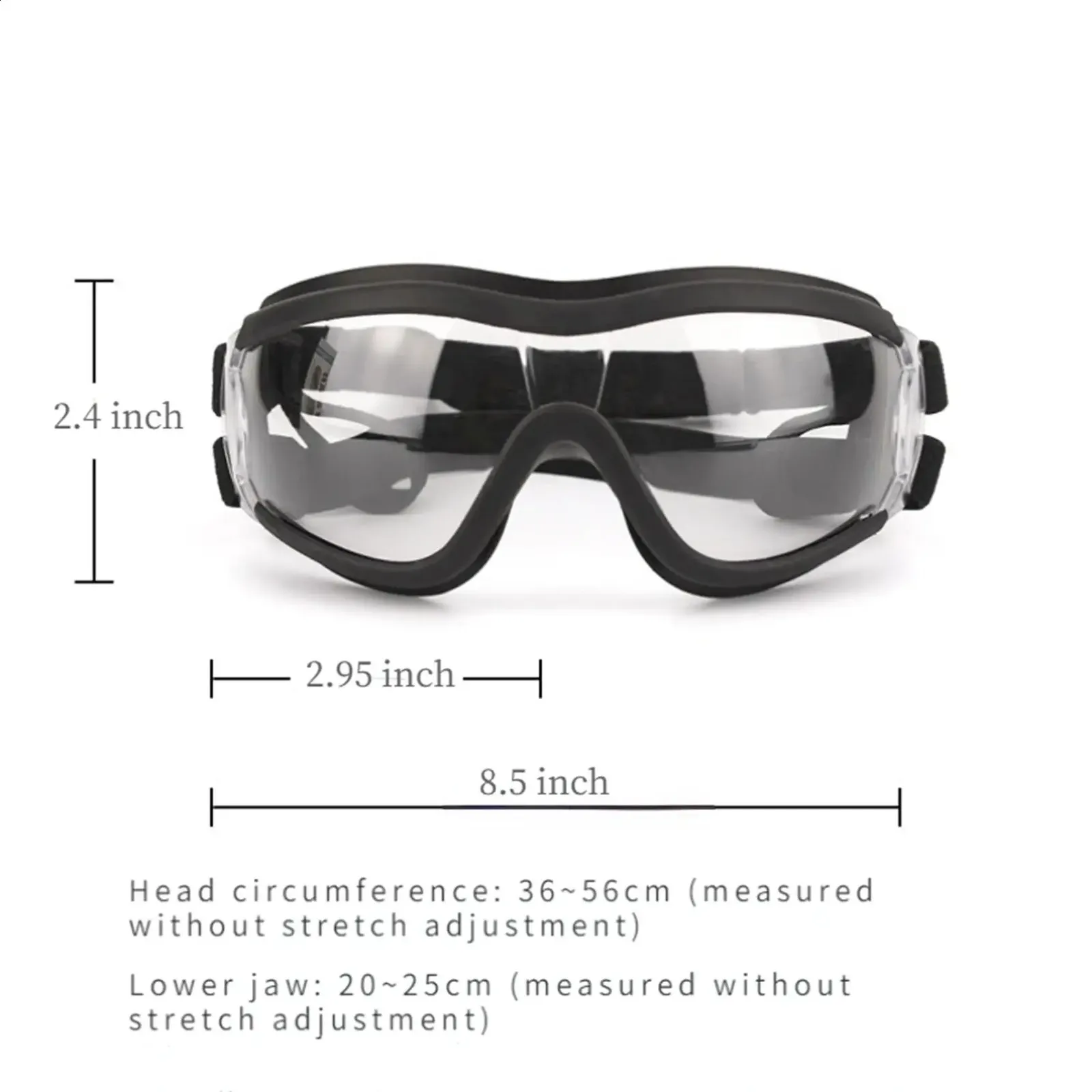 Dog Goggles UV Resistant Waterproof Windproof Sunglasses for Large Dogs Plastic Transparent Frame