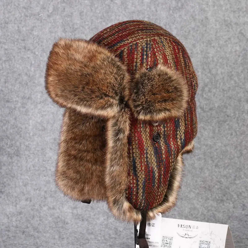 Super warm Autumn Winter Mens Korean Style Trend Lei Feng Hat Winter Ski Hat Earrings Winter Cotton Hat TB3716 241220