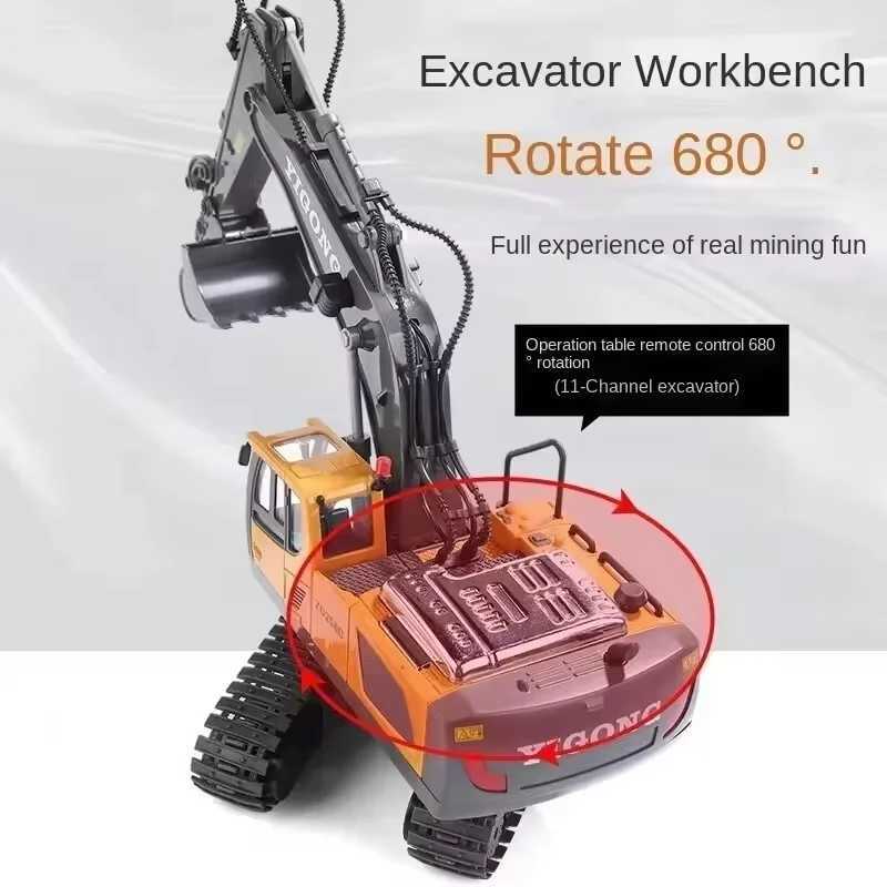 New Remote Control Engineering Vehicle Crler Truck Bulldozer Toys RC Excavator Dumper Car 2.4G for Boys Kids Holiday Toy GiftsXJ241221