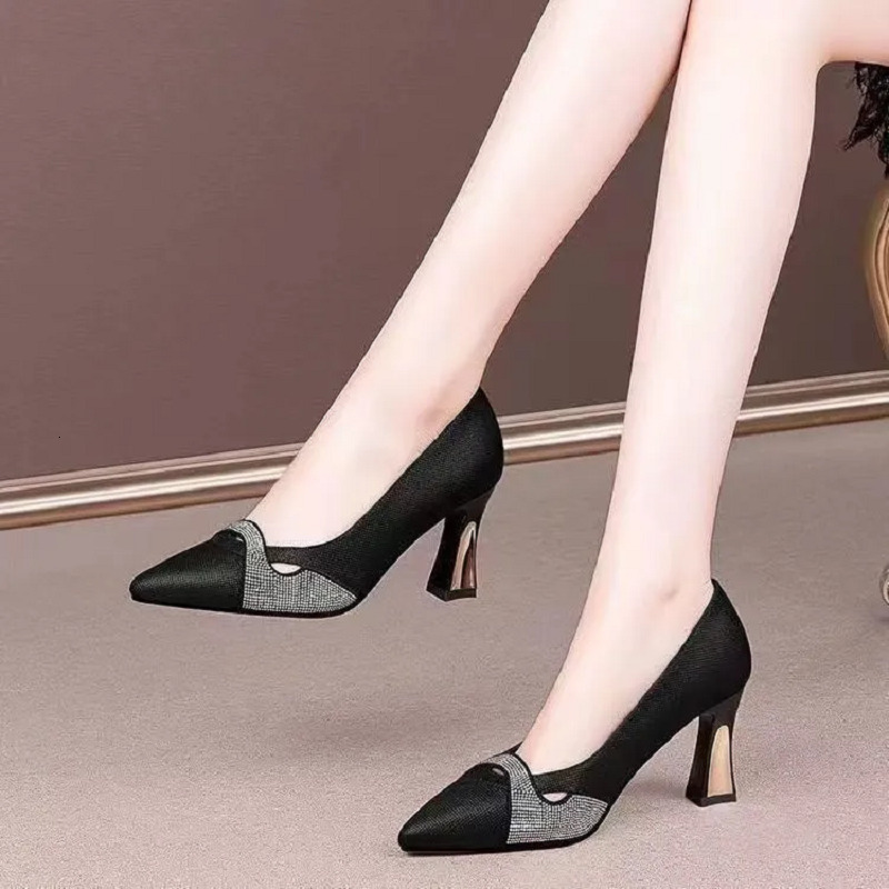 Women Cool Black White Patent Leather Spring & Summer Slip On Stiletto Heels Lady Fashion Brand Elegant Comfort Pumps G72d
