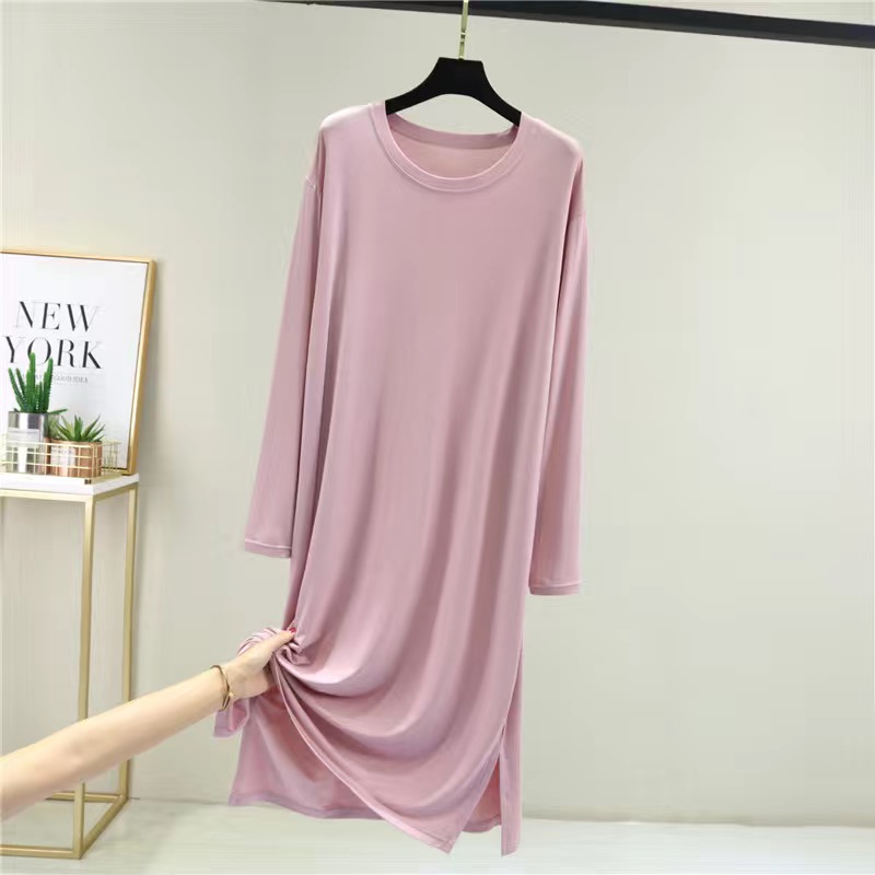 Casual Comfortable Nightshirt Women's Long Sleeve Nightgowns Loose Spring Autumn Night Dress Female Sleepshirt