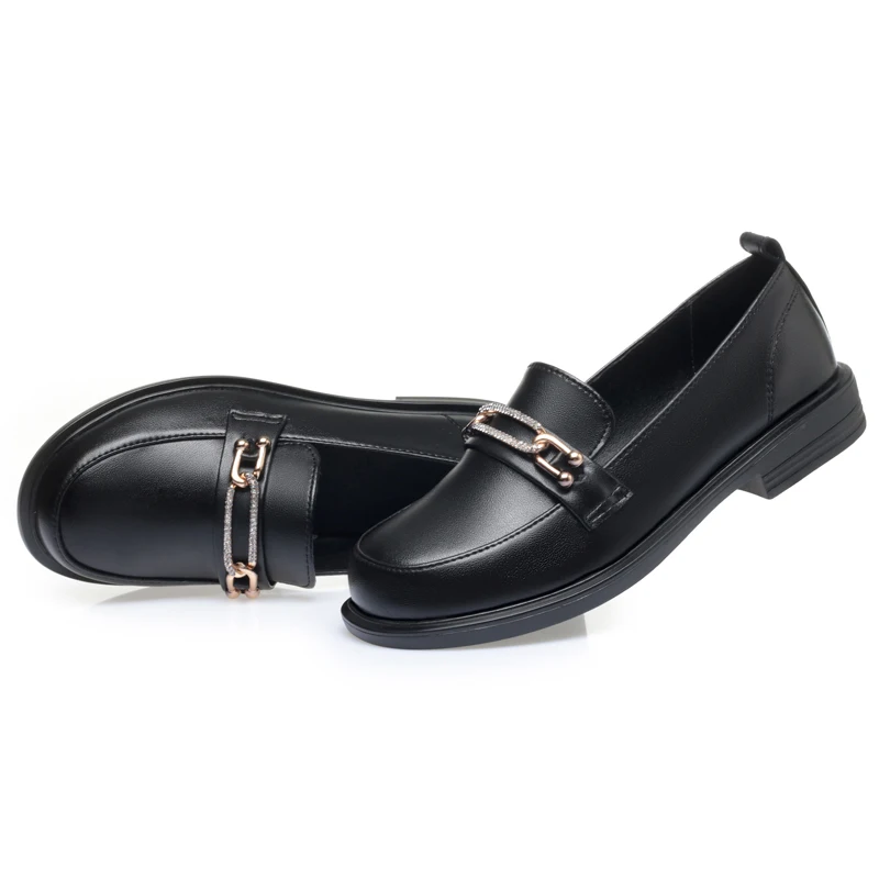 AIYUQI Shoes Loafer Women Genuine Leather Spring New Plus Size Slip-on Women Shoes Shiny Non-slip Ladies Shoes