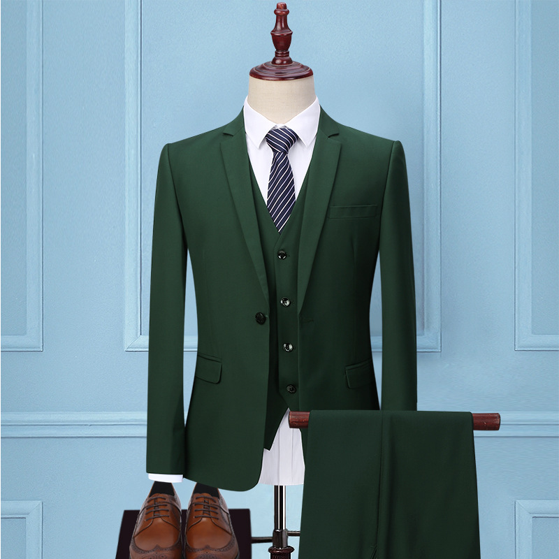 F12221Men's three-piece suit Korean style slim fit professional formal suit