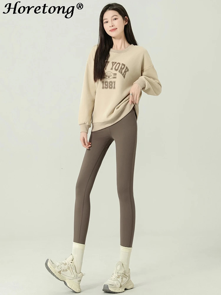 Women High Waist Leggings With Pocket Autumn Fitness Running Pants Female Casual Elastic Workout Leggings Gym Clothing 241217