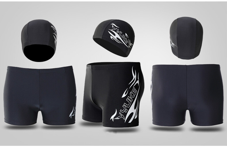 40-100kg Printed Comfortable Adult Dry Quick Swimsuit Swimming Goggles Hat Set Men's Swimsuit Men's Swimming Shorts