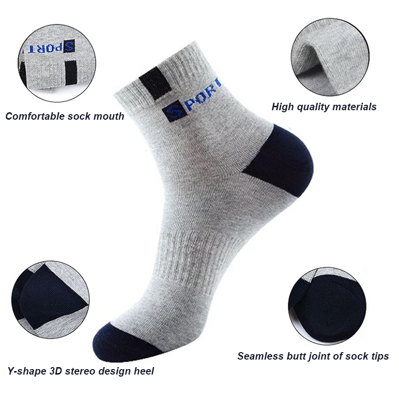5 Pairs Men Bamboo Fiber Autumn Winter Men Socks Breathable Cotton Sports Sock Breathable Deodorant Business Socks Size 37-43