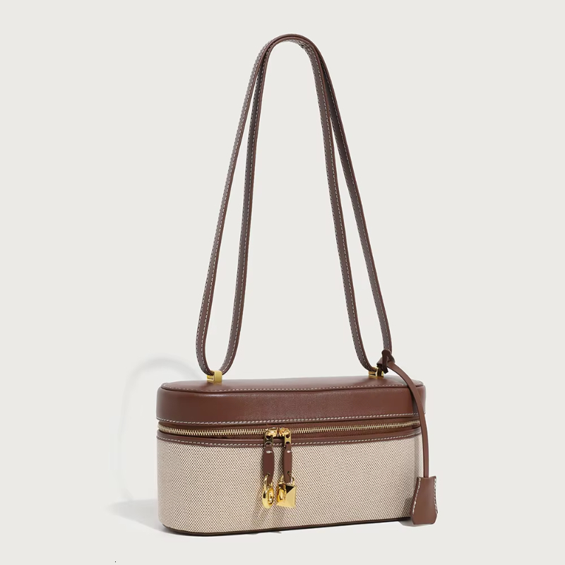 2025 new minimalist retro camera lunch box splicing canvas designer shoulder bag fashionable multifunctional crossbody bag