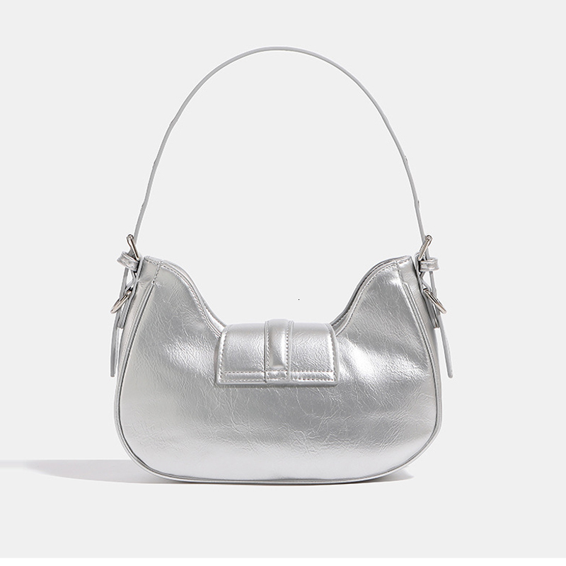 Half Moon Y2k Underarm Bags For Women Designer Handbags And Purse 2024 New In Fashion Rivet Decorate Shoulder Crossbody