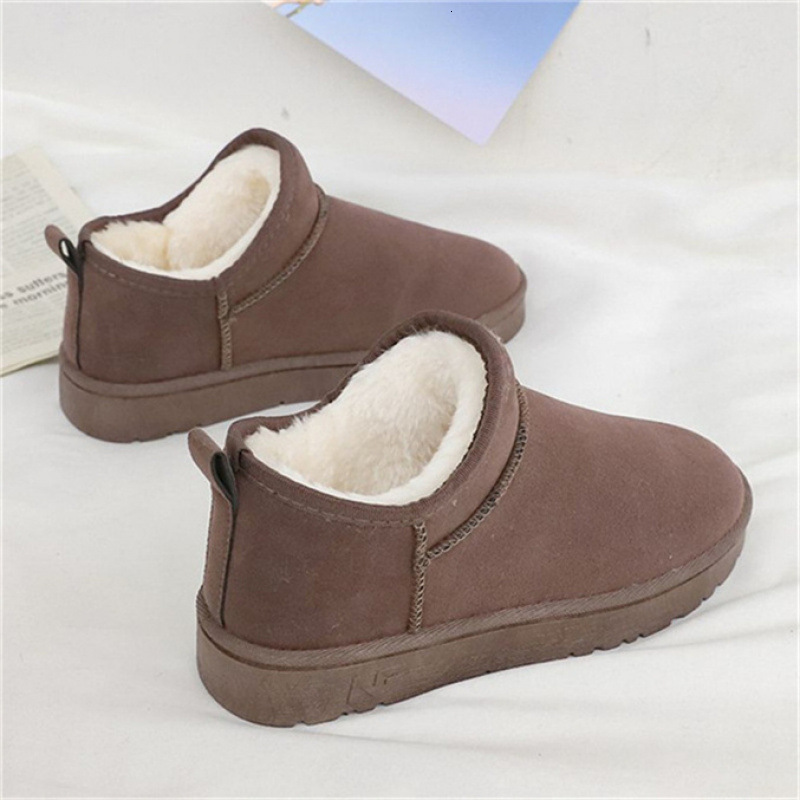 Simone Reiner Cow Suede Snow Boots For Women, Thickened And Plush Winter Anti Slip Cotton Shoes For Women, Korean Version Student Cotton Boots 364