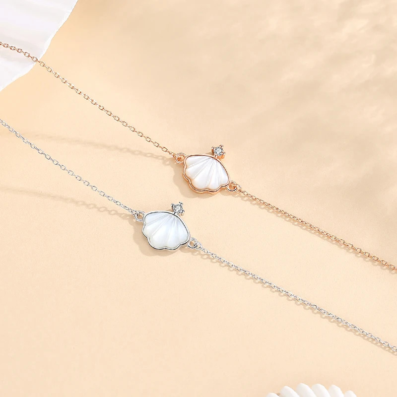 925 Sterling Silver White Mother of Pearl Four Leaf Clover Bracelets for Women Korean Fine Jewelry Valentines Day Gift 241220