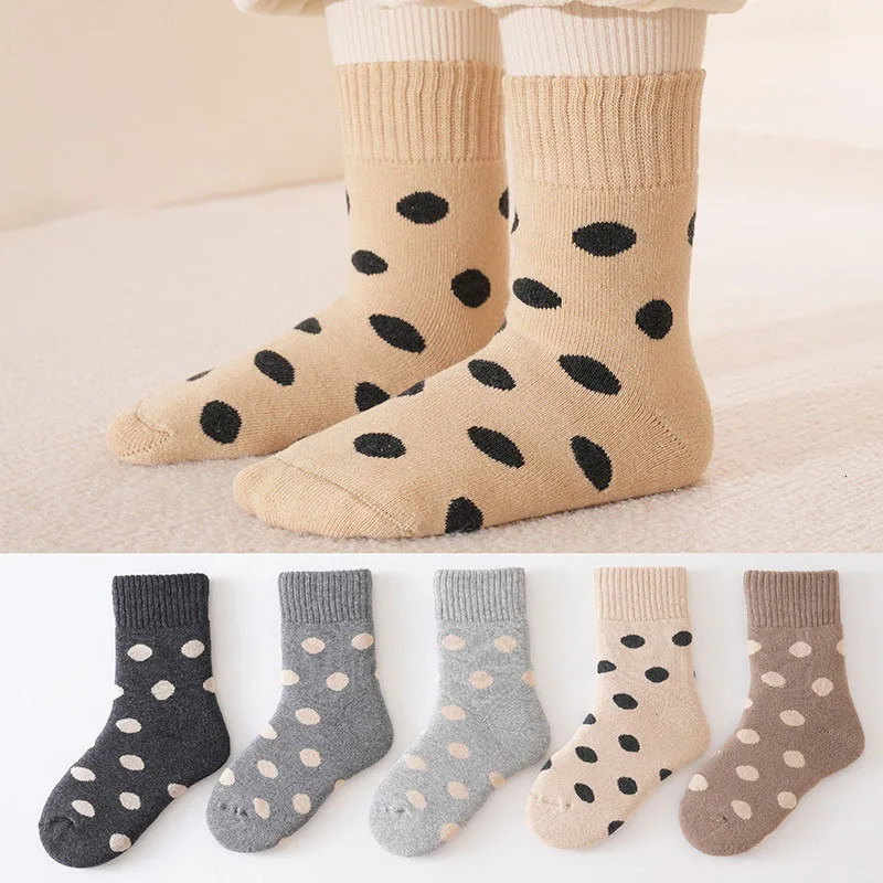5 pairs of millions of dollars worth of winter childrens socks for girls cute point bear fur loops soft hoses for children warm wool pads on tube sock