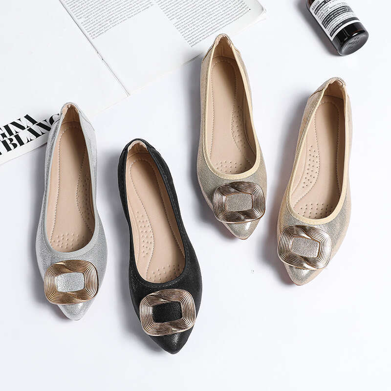 Shallow Mouth Versatile Bean Spring And Autumn Fairy Style Gentle Soft Sole Flat Shoes, Plus Size Single Shoes For Women, 2023 New Item