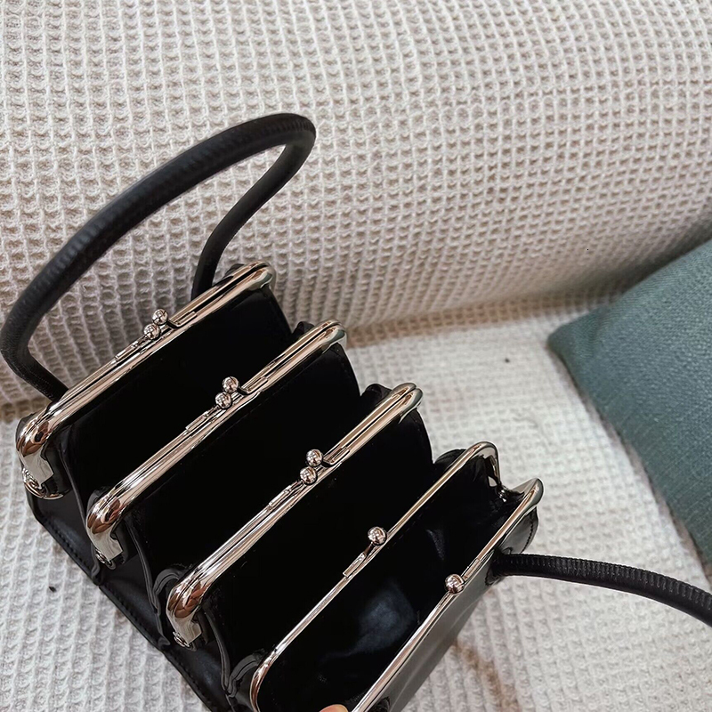 Multi-Layer Organ Clip Bag Purses Handbags For Women Designer 2023 New Fashion High Quality Lady Shoulder Crossbody Bags
