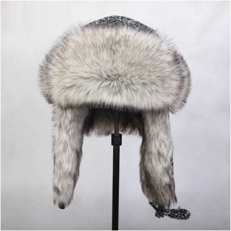 Mens Warm Bomber Hat Mens Lei Feng Hat Ear Hoods Outdoor Cotton Hat Northeast Snow Hat Windproof Warm Hat B-8525 241220