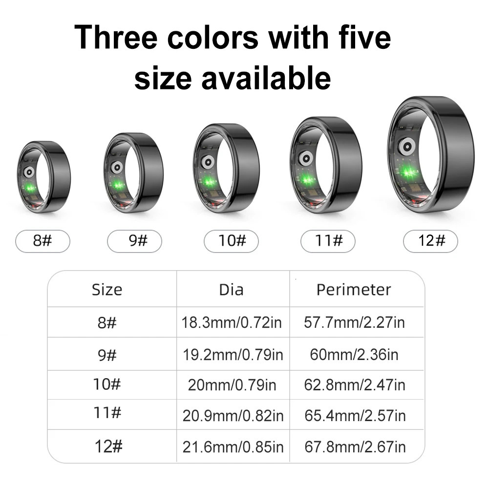 R02 Smart Ring Health Tracker 5.0 Bluetooth-Compatible Fitness Tracker Ring IP68 5ATM Waterproof Wearable for Android for IOS 241220