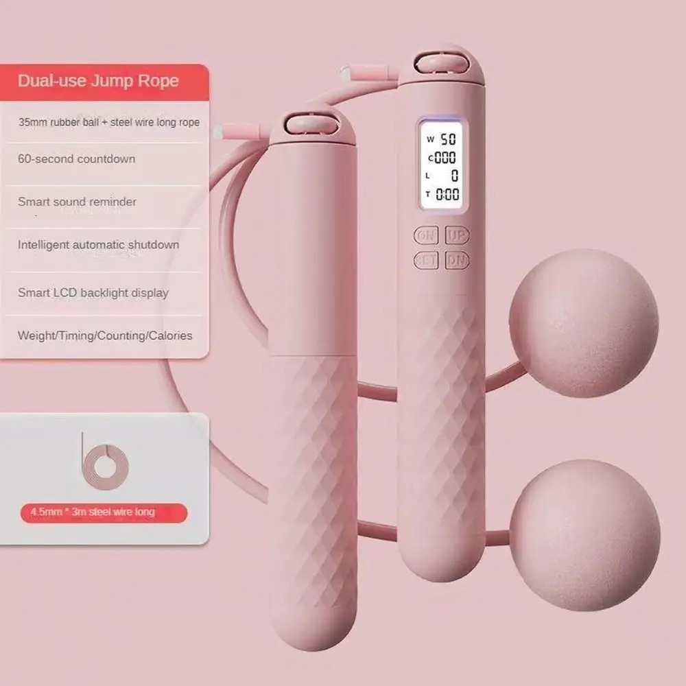 Cordless sliding rope with anti gravity ball skipping rope LCD wear-resistant suitable for adults/children 241220