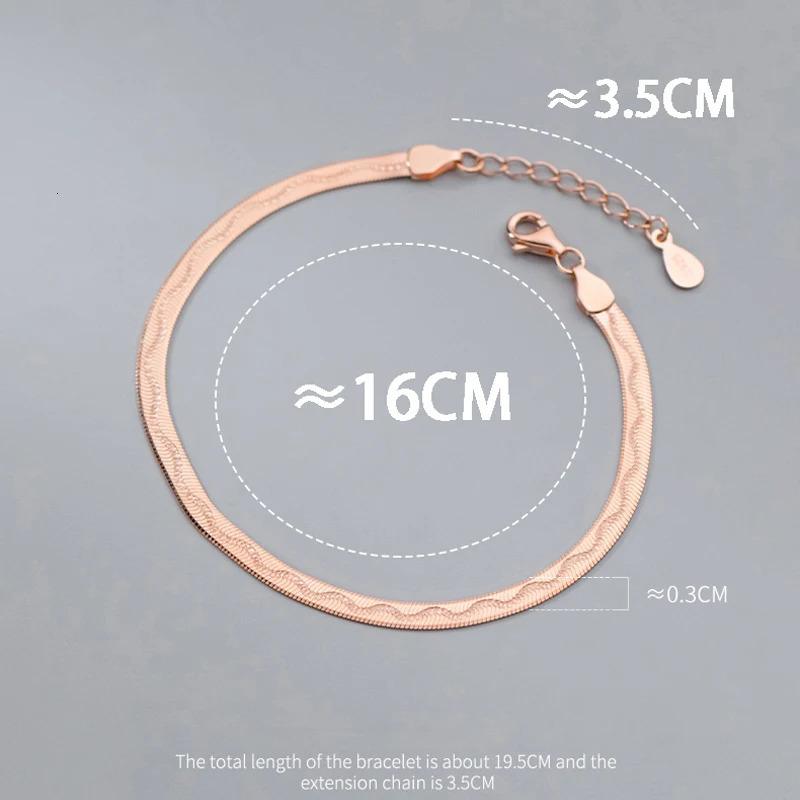 MIQIAO Bracelet For Women 925 Silver Jewelry Female Trend Fine Chains On Hand 925 Sterling Silver Rose Gold Plated 241220