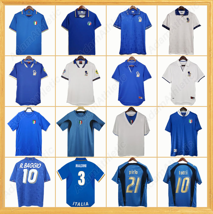 Italy retro jerseys 2006 R.BAGGIO MALDINI Italy vintage jersey PIRLO DEL PIERO CANNAVARO TOTTI Italian classic football shirts