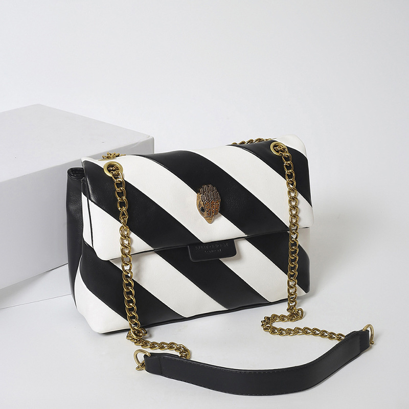 Bag Black White Splicing Simple And Fashionable Women's Bag With High-End Texture, Single Shoulder Crossbody Exquisite Chain Bag, Lightweight