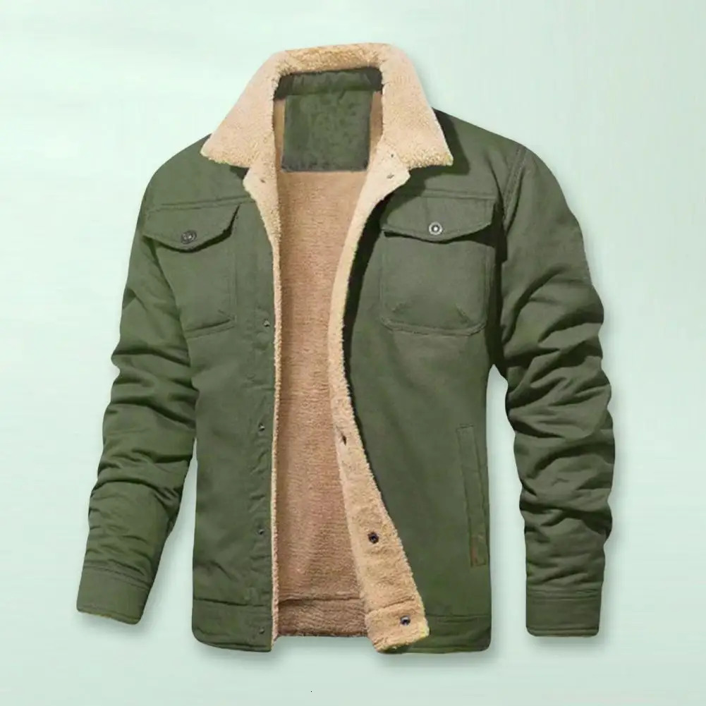 Mens Winter Jacket Fashion Mens Lapel Sherpa Fleece Lined Thicken Denim Jean Trucker Jacke Men Jeans Coats Clothing Jeans 241216