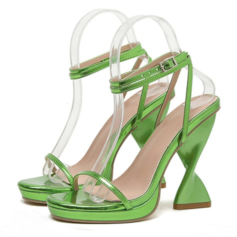 Liyke 2024 Ladies Elegant Purple Strange High Heels Waterproof Platform Sandals For Women n Summer Party Dress y Shoes 241213
