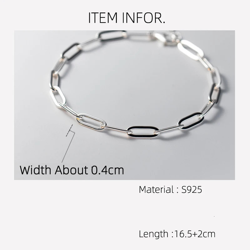 La Monada 16.52cm Simple Chain Bracelets For Women Silver 925 Sterling Elegant Oval Hollow 925 Silver Womens Bracelet 241220