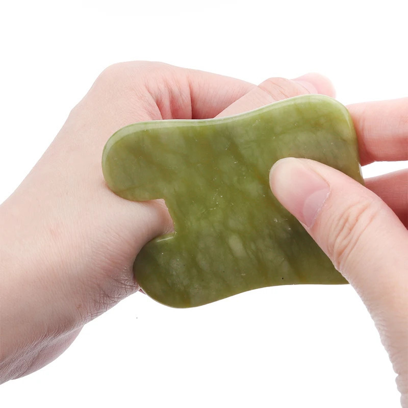 Natural Green Xiuyu Gua Sha Board Jade Stone Massager For SPA Acupuncture Body Scraping Gouache Scraper Beauty Tool 241213