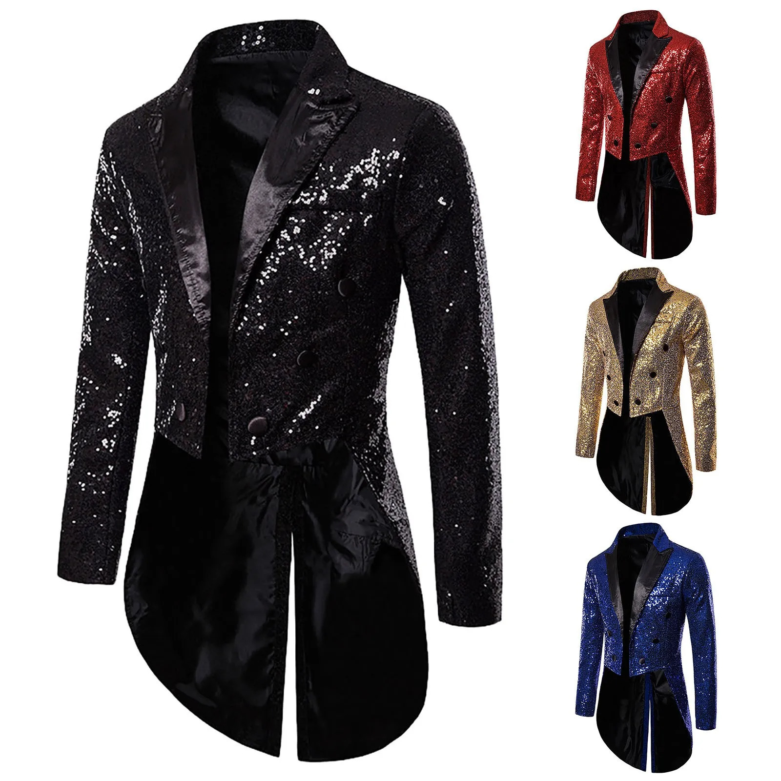 Mens Suit Round Sequin Button Tuxedo Stage Show Wedding Host Dance Festival Celebration Dinner Casual Wear Coats 241218