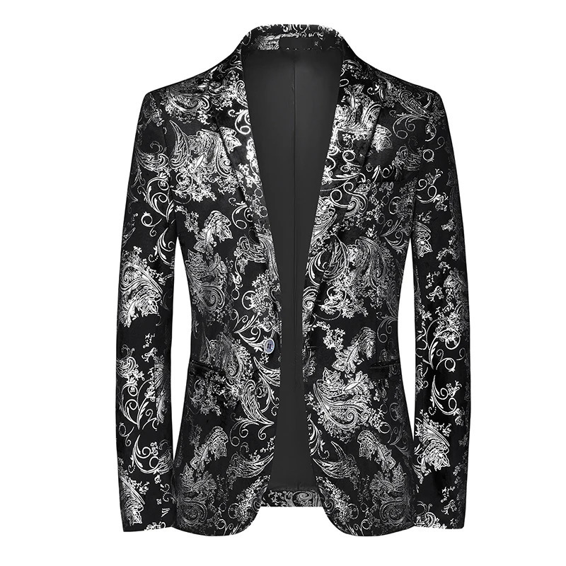 Gold Silver Shiny Blazers Men Night Club DJ Stage performances Suit Jacket Fashion Slim Party Coats 6XLM 241218