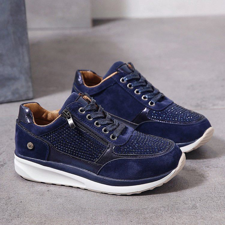 Cross-border foreign trade new flat leisure round head rhinestones single shoes women Europe and America fashion sports casual shoes women board shoes