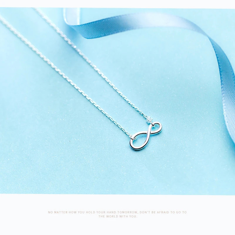 MloveAcc 925 Sterling Silver Fashion Jewelry Friend Forever Infinity Love Pendant Necklaces for Women Gifts Silver Chain 241220