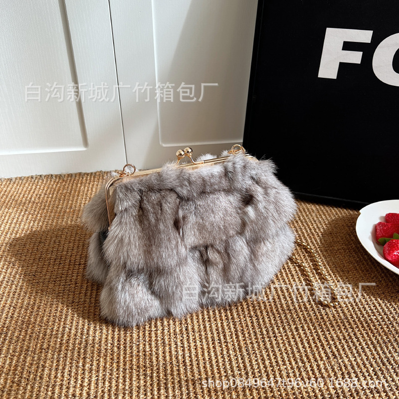 Bag Socialite Chain Real Fox Fur Small New Fashion Temperament Versatile Large Capacity Shoulder Bag