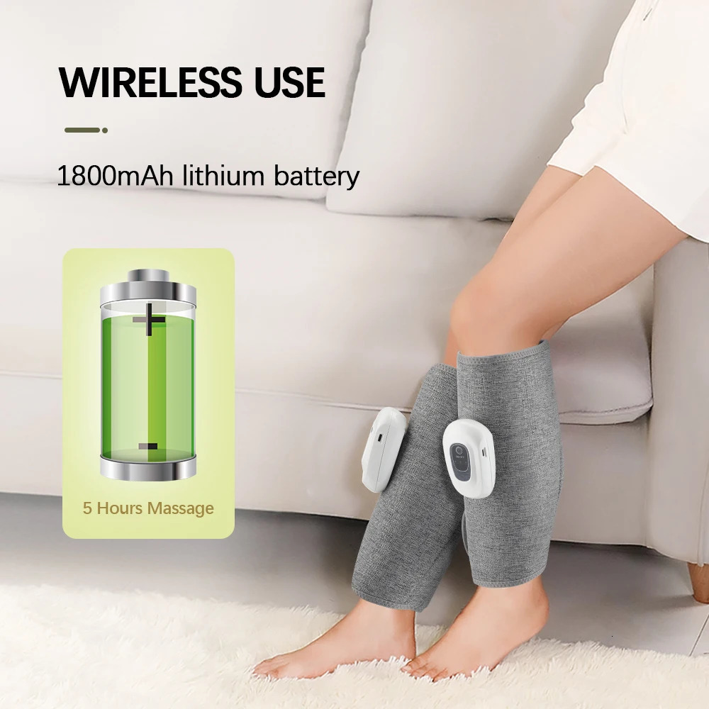 Eletric 360 ° Air Pressure Leg Massager Wireless ode Airbag Compression Relaxation Muscle Blood Circulation 241213