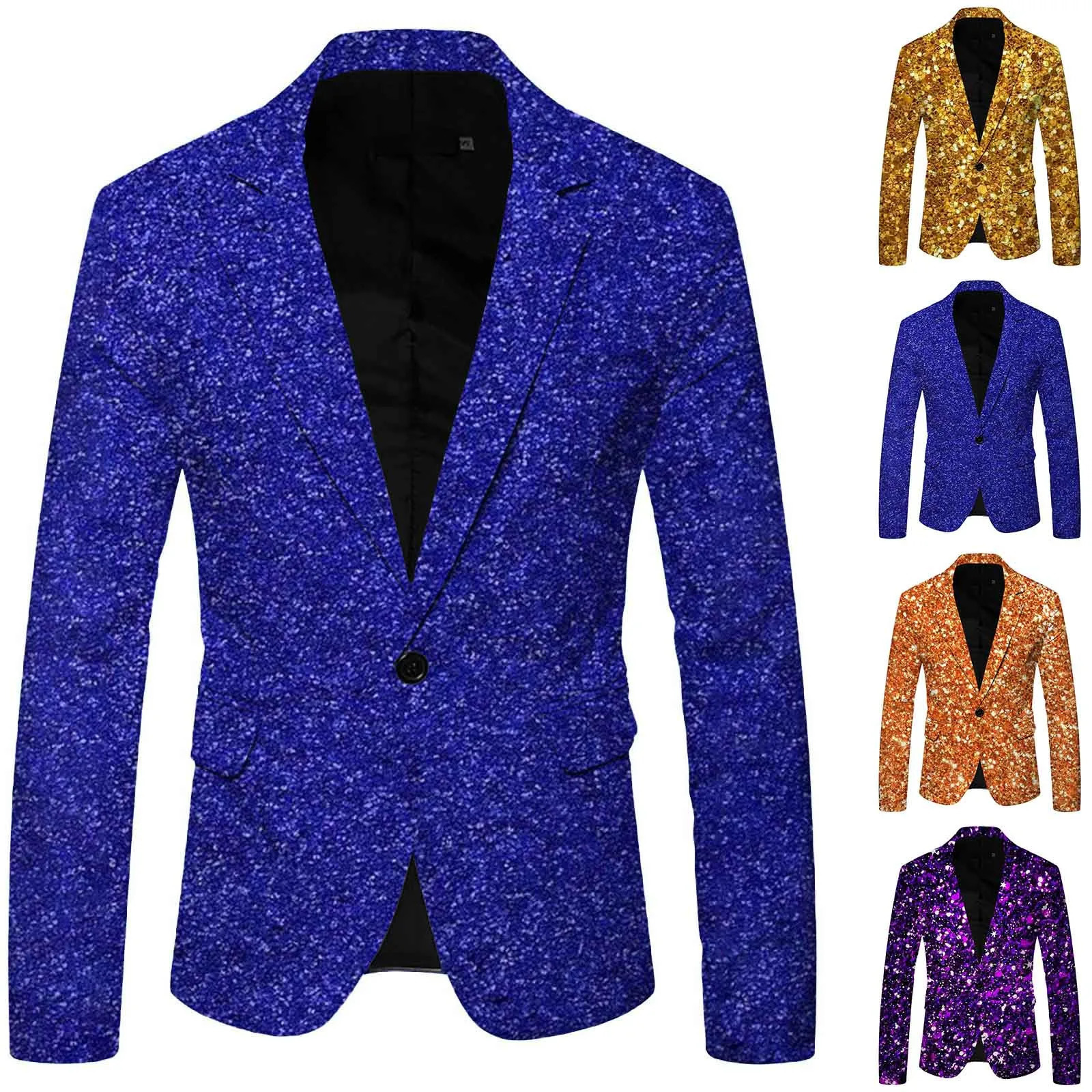 Shiny Gold Sequin Glitter Embellished Blazer Jacket Men Nightclub Prom Suit Costume Homme Stage Clothes For Singers 241218