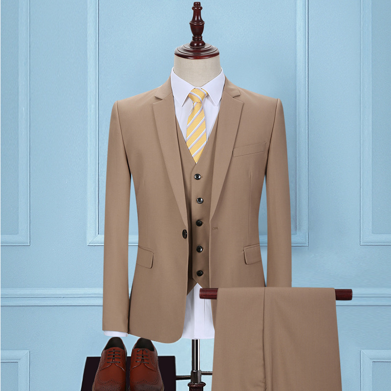 F12221Men's three-piece suit Korean style slim fit professional formal suit