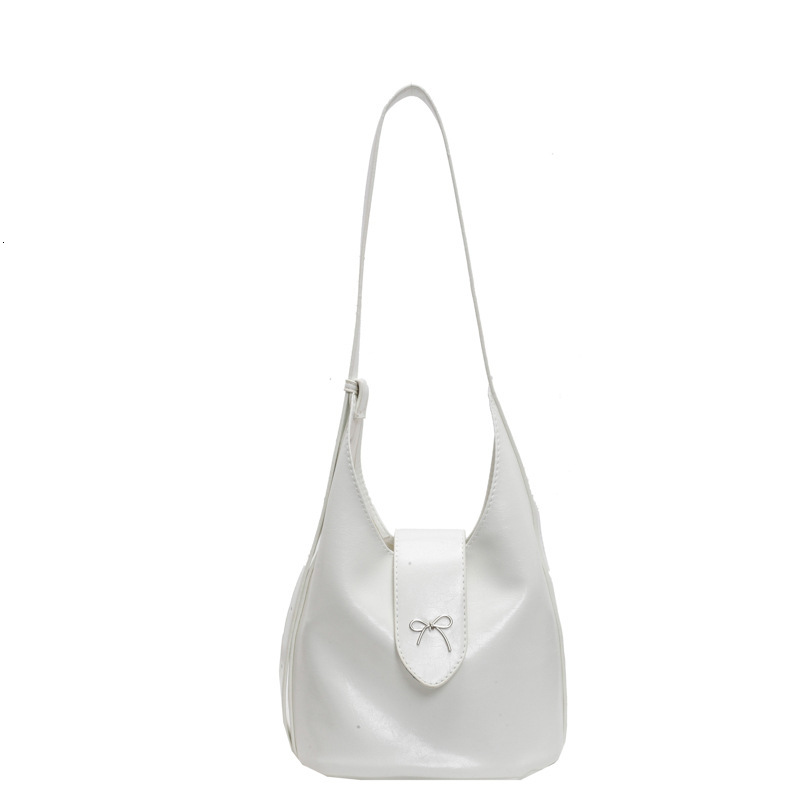 Bag Small Niche Design, Glossy Texture, Single Shoulder Bucket Women, 2024 Autumn New Korean Version, Simple Casual Crossbody Bag For Women