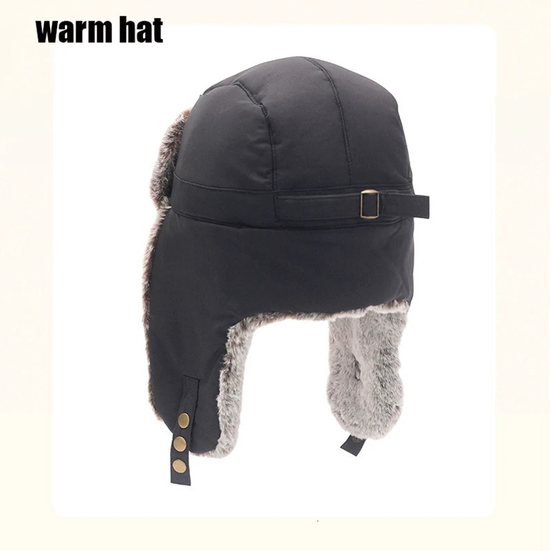 Winter Trend Lei Feng Hat for Men and Women Fluffy Thick Warm Ear Protection Outdoor Work Hiking Skiing Hat 241220