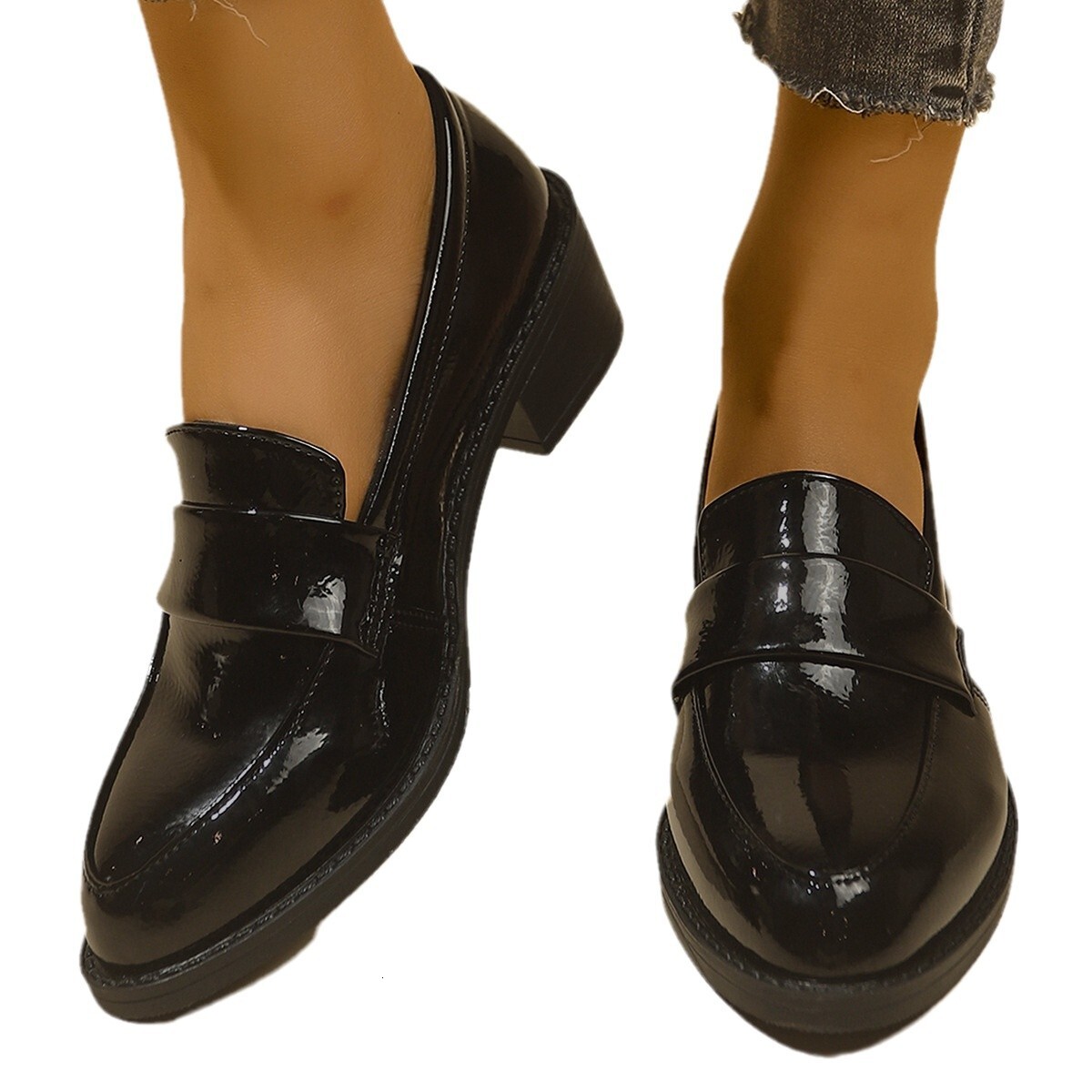 2025 Spring and Autumn New Le Fu Shoes for Women, Casual Single Shoes with Thick soles, Retro One Step Lazy Leather Shoes