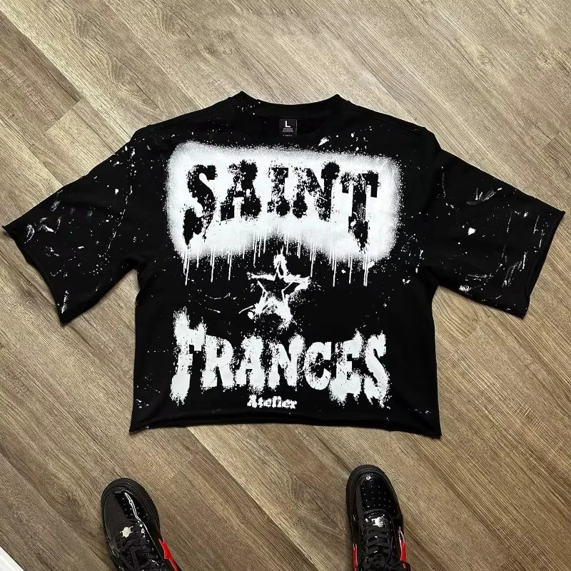 Y2k Style Fashion T Shirt Harajuku Streetwear Trend Pattern Printing Casual Loose Men Women Clothes ONeck Sweatshirt Oversized 241217