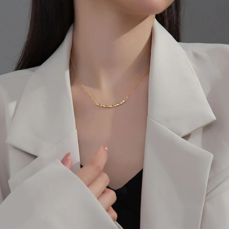 WANTME 925 Sterling Silver Choker Twist Necklace for Women Fashion Elegant Charms Geometric Korean Chain Jewelry Accessories 241220