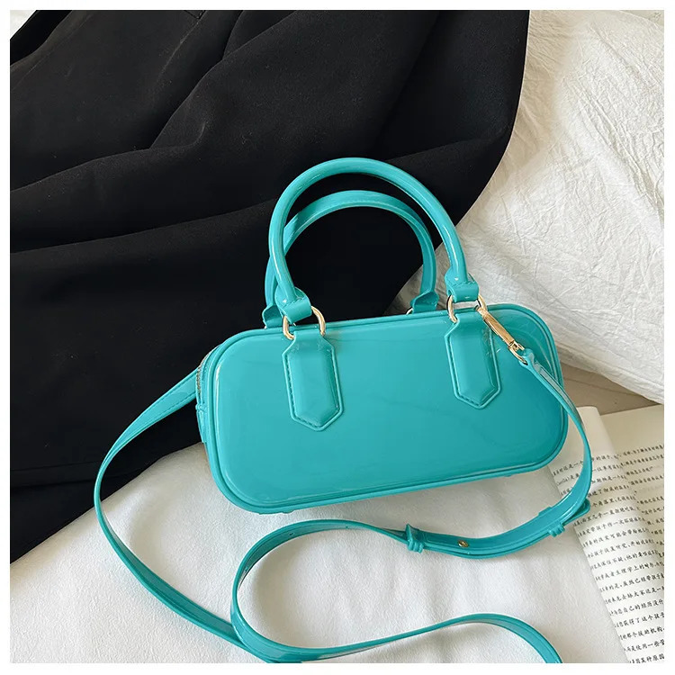 2024 PVC Plastic Candy Color Pillow Bag One Shoulder Crossbody Portable Trendy Fashion Large Capacity Womens 241213