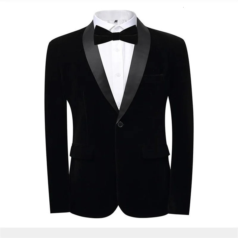 Highgrade Men y Gold Velvet Suit One Button Slim Fit Jacket Blue Red Green Homme Wedding Prom Party Dress Blazer 241218