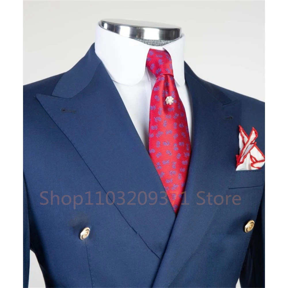 Fashion Mens Casual Boutique Slim Double Breasted Solid Color Business Wedding Suit Blazers Dress Jacket Coat 241218