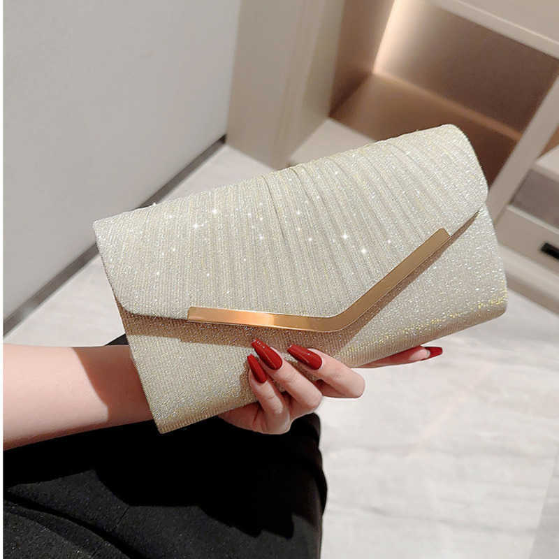 New Pleated Dress Bag Banquet Handbag Clutch Bag Party Evening Dress Bag Crossbody Banquet Bag Chain Bag 240920