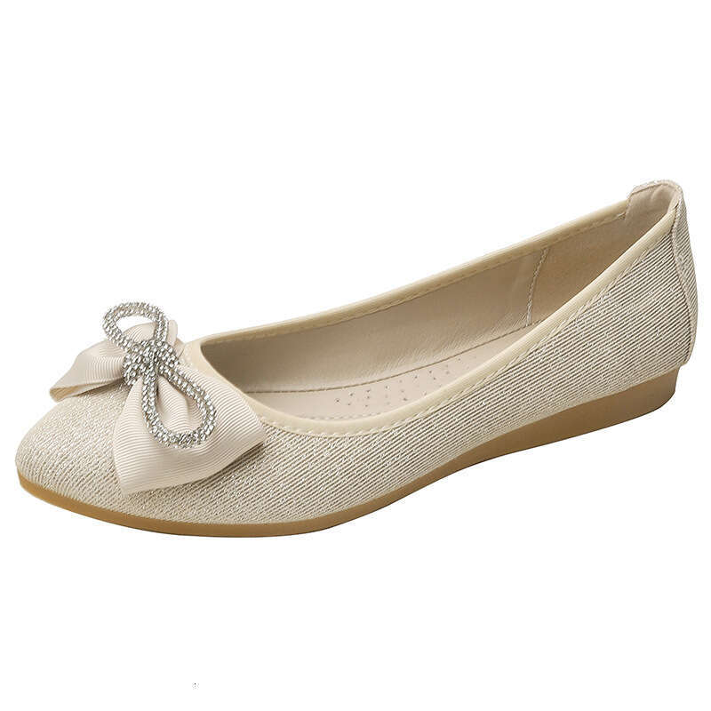 Sharp Pointed Single Shoe Women's 2023 Spring And Autumn Season New Flat Bottomed Bean Korean Version Fashionable Shallow Mouth Fairy Mother Shoe