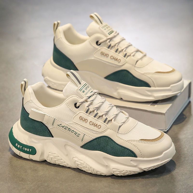 Shoes men 2025 new explosive summer network surface breathable men's sports leisure thick sole increase tide daddy shoes